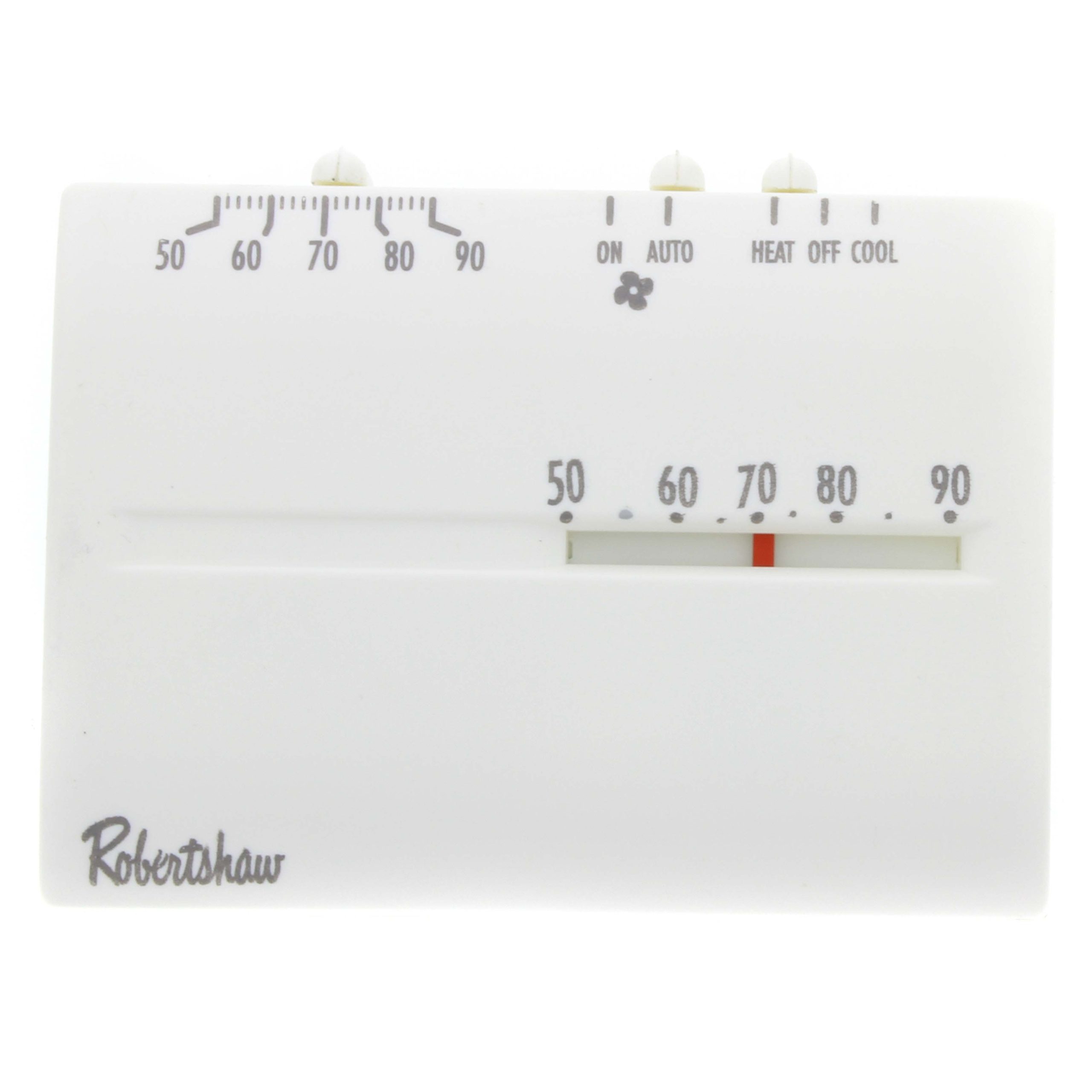 Robertshaw 9200H White 24v Mercury Free Horizontal Mount Thermostat 50-90F 1H-1C