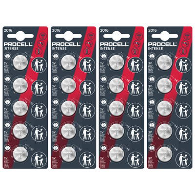 Procell 2016 Lithium Coin Batteries, 3V - 20 Pack (PC2016)