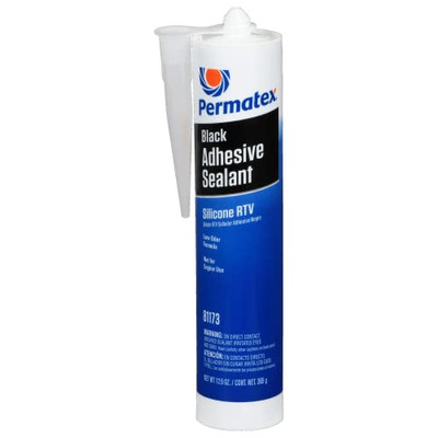 Permatex Black Silicone Adhesive Sealant 12.9 oz Multipurpose RTV Sealant (81173)