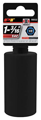 Performance Tool M852 1/2" Dr. 6-Point Impact Socket, 1-3/16"