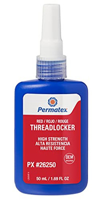 Permatex Threadlocker Red Liquid Permanent Strength 50 mL Bottle (26250)