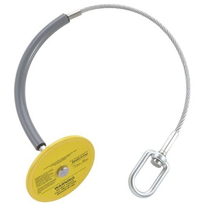 PeakWorks V8223144 Reusable Steel Drop Thru Anchor, Lightweight, 6", 2 ft. Cable, Yellow