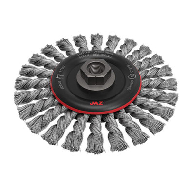 Opens dialog JAZ 32052 - 5" Standard Twist Knot Wire Wheel, 22 Knots, .020" Steel, 5/8"-11 Thread