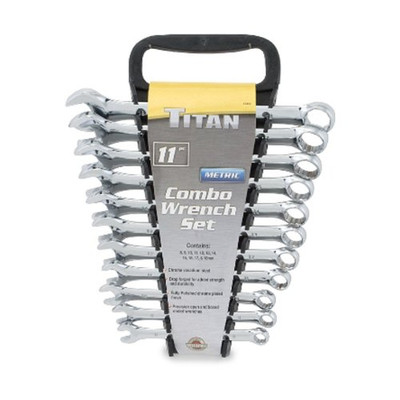 Titan Tools 11pc 12 pt. Full Polish Metric Combination Wrench Set (17312)