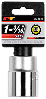 Performance Tool W34538 3/4" Drive 12-Point SAE Standard Socket, 1-3/16"