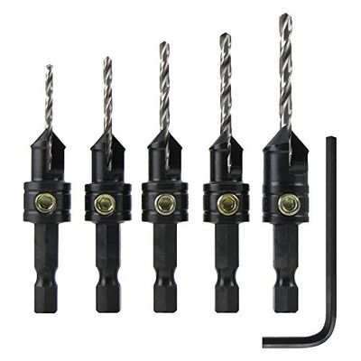 Snappy Tools Quick-Change 5-Pc. Countersink Drill Bit Set (40030)