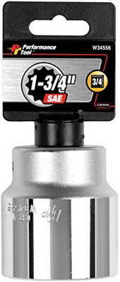 Performance Tool W34556 3/4" Drive 12-Point SAE Standard Socket, 1-3/4"