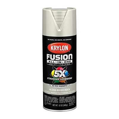 Krylon Fusion K02721007 All-In-1 Spray Paint for In/Outdoor, Gloss River Gray