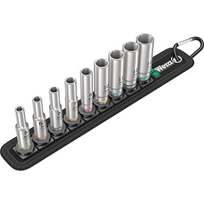 Wera Belt A Deep 1 Socket Set, 1/4" Drive, 9 Pieces (05004525001)