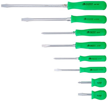 Performance Tool W904GN High Visible Screwdriver Set, 8-Piece