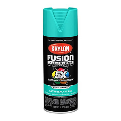 Krylon Fusion K02731007 All-In-1 Spray Paint for In/Outdoor, Satin Beach Glass