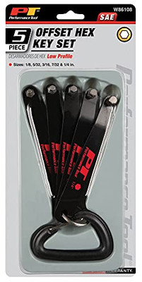 Performance Tool W86108 SAE Low Profile Offset Hex Key Wrench Tool Set