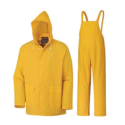 Pioneer Safety Repel Rain Gear Safety Jacket and Bib Pants, Yellow (V3010460U-S)