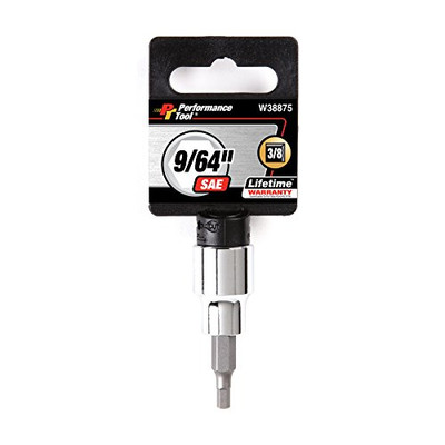 Performance Tool W38875 Hex Bit Socket, 3/8" Drive, 9/64"