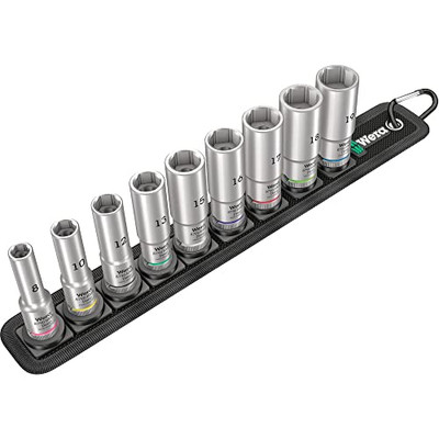 Wera Belt B Deep 1 Deep Socket Set, 3/8″ Drive, 9-Piece (05004545001)