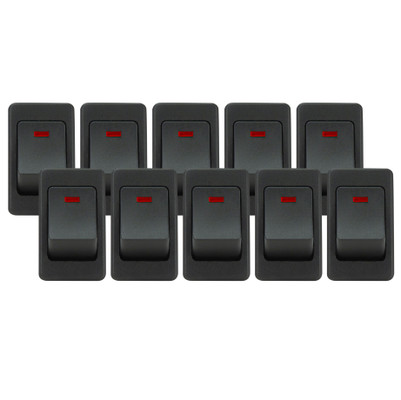 VIAIR 35A 12V No-Logo Red LED Rocker Switch Bulk Pack 10 Units (90123-BP)