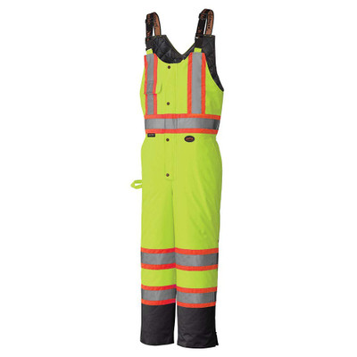 Pioneer Safety High Visibility Bib Pant, Waterproof, Windproof, Yellow XL (V1120661U-XL)