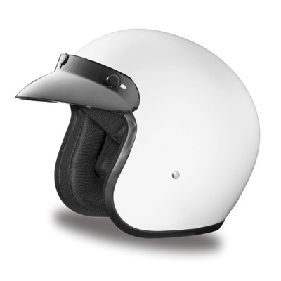 Daytona Helmets 3/4 Open Face Motorcycle Helmet [Hi-Gloss White] [S] (DC1-C-S)