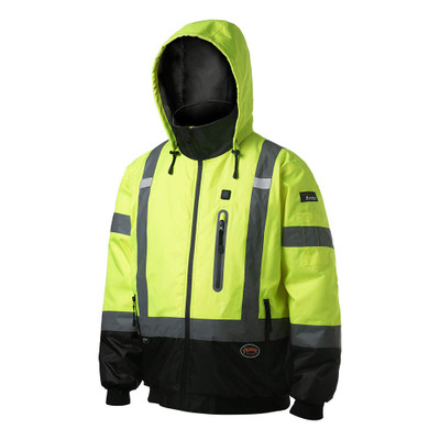 Pioneer Safety Hi-Vis Waterproof Heated Safety Bomber Jacket (V1210160U-S)