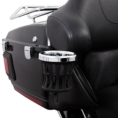 Ciro Drink Holder Passenger Mount '98-'13 Harley-Davidson, Chrome Plated (50421)