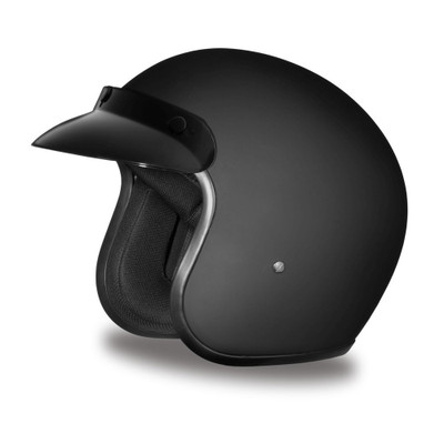 Daytona Helmets 3/4 Open Face Motorcycle Helmet [Dull Black] [Xl] (DC1-B-XL)