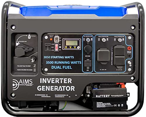 AIMS Power Dual Fuel Inverter Generator Clean Pure Power (GEN3850W120VD)