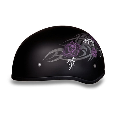 Daytona Helmets Half Skull Cap Motorcycle Helmet [Purple Rose] [M] (D6-PR-M)