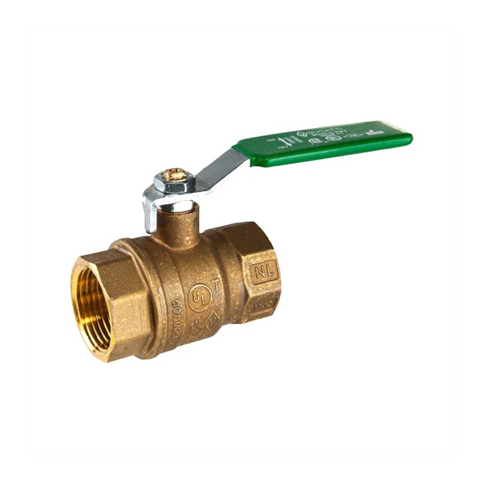 Bugatti 609-9241NL-015 - 1-1/2" Lead-Free Forged Full Port Brass Ball Valve, FxF, Steel Handle