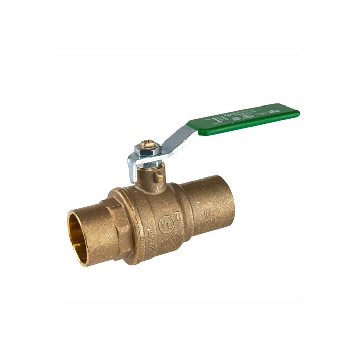 Bugatti 609-9276NL-007 - 3/4" Lead-Free Forged Full Port Brass Ball Valve, CxC, Steel Handle