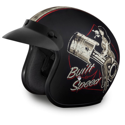 Daytona Helmets 3/4 Shell Open Face Motorcycle Helmet [S] (DC6-BFS-S)