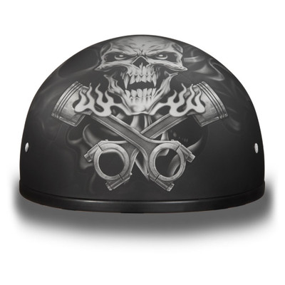 Daytona Helmets Half Skull Cap Motorcycle Helmet [Pistons Skull] [Xl] (D6-PS-XL)