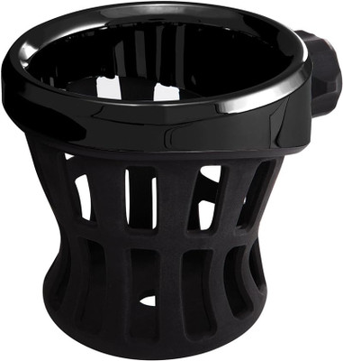 Ciro Black Rubber Drink Holder For Harley - No Mount All Black (50005)