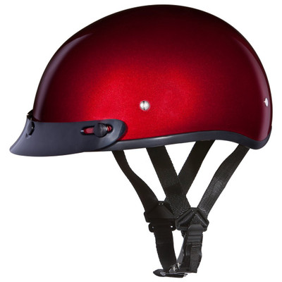 Daytona Helmets Half Skull Cap Motorcycle Helmet [Black Cherry] (D1-BC-4XL)