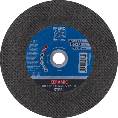 Opens dialog PFERD 63666 9" x .065" Cut-Off Wheel, 7/8" A.H. CERAMIC SGP STEEL - Type 1 (25pk)