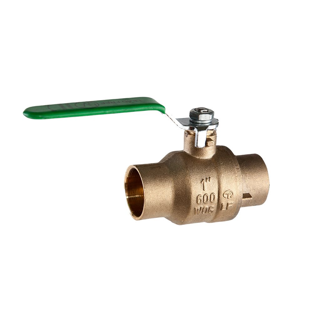 Soval 665-010 - 1" Lead-Free Brass Full Port C x C Ball Valve 600WOG, UL/FM/CSA