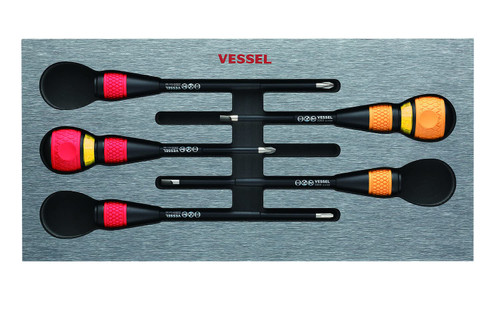 Vessel Ball Ratchet Screwdriver 5 Pc Set (22002N3EVA)