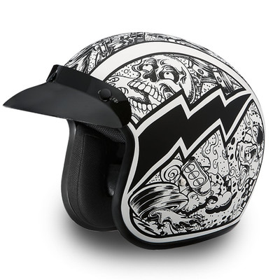 Daytona Helmets 3/4 Shell Open Face Motorcycle Helmet [Graffiti] [Xl] (DC6-G-XL)
