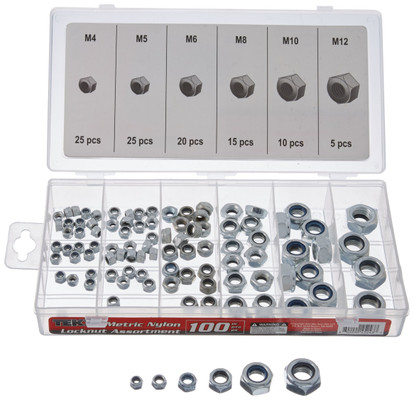 Titan Tools 100pc Metric Nylon Locknut Assortment (45243)