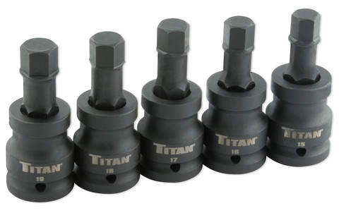 Titan Tools 5pc 3/4" Drive Impact Jumbo Hex Bit Socket Set (44505)