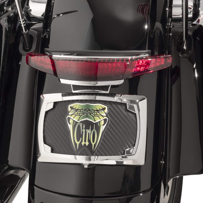 Ciro Latitude Tail Light And License Plate Holder W/ Red Lens In Chrome (40073)