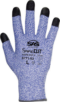 SAS Safety 6771-03 Safecut Knit & Reusable Cut Resistant Gloves Large in Blue