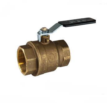 Bugatti 609-9241L-012 - 1-1/4" Lead Forged Full Port Brass Ball Valve, FxF, Steel Handle