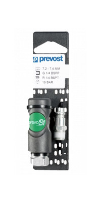 Prevost 1/4" x 3/8" Female Coupler + Male Plug on Plate (REE7202251P)
