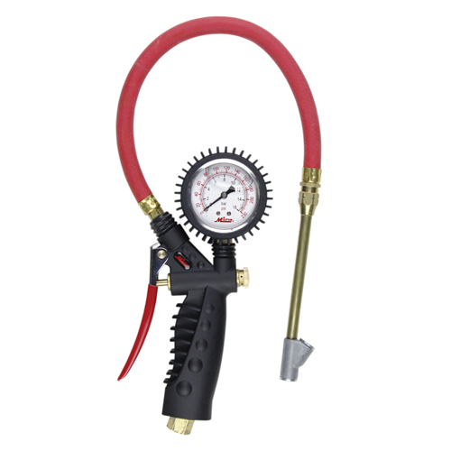 Milton Industries S-577A Analog Inflator Gauge with Straight Foot Head Chuck