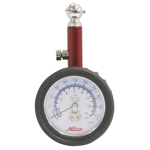 Milton Industries S-931 Dial Tire Gauge, 0-15 PSI - 1/2 lb increments