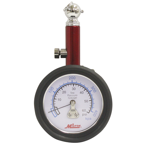 Milton Industries S-932 Dial Tire Gauge, 0-60 PSI - 2 lb increments