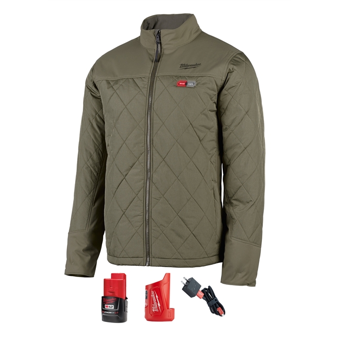 Milwaukee 203OG-21SM12 HEATED AXIS JACKET KIT, SIZE SMALL (OLIVE GREEN)