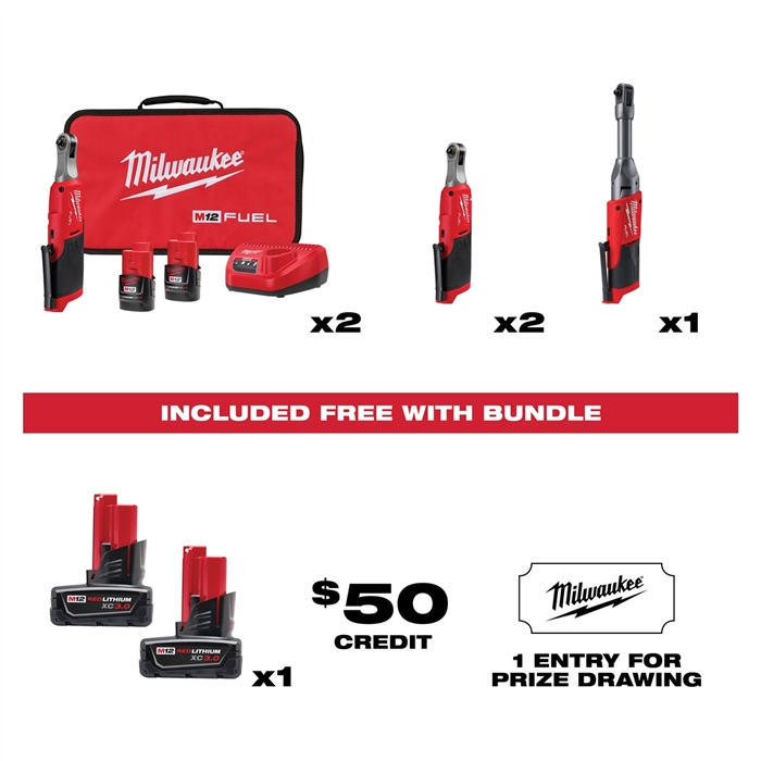 Milwaukee 21Tde-25662021 Tde M12 1/4" Ratchet Bundle