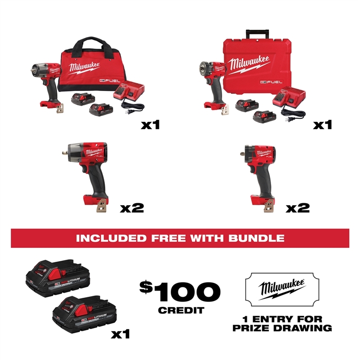 Milwaukee 21Tde-29602021 Tde M18 1/2" Mid Torque Bundle
