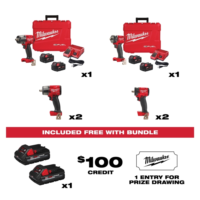 Milwaukee 21Tde-29622021 Tde M18 1/2" Mid Torque Bundle